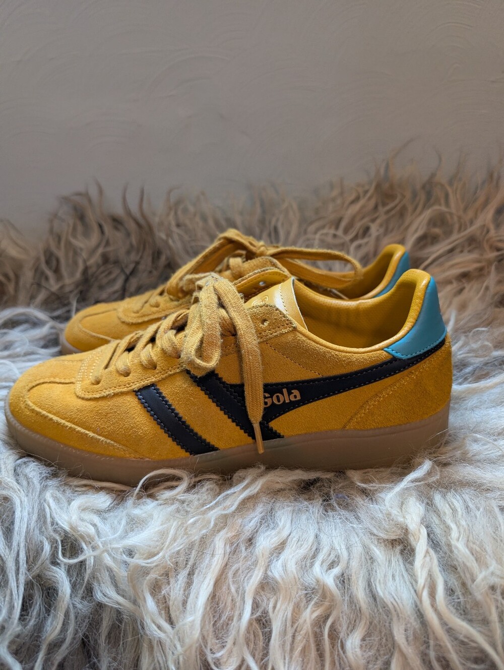 Gola Women's Mustard Suede Tennis Sneaker